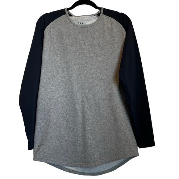 BYLT Other - Bylt Drop Cut Lux Baseball Long Sleeve T-Shirt Gray Navy Raglan Men's Medium L/S